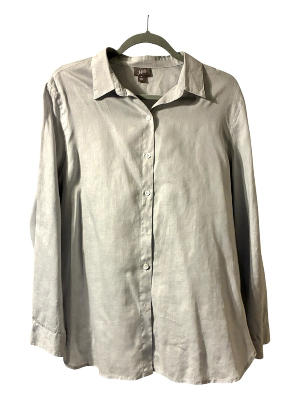 - J. Jill Soft Gray 100% Linen Shirt